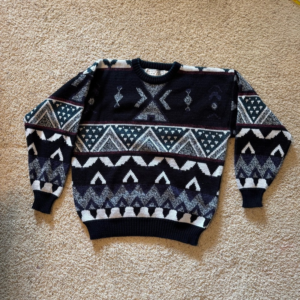 Vintage Michael Gerald Sweater Men’s Size Large 100% Acrylic Geometric